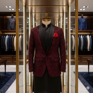 Crimson Brocade Dinner Blazer
