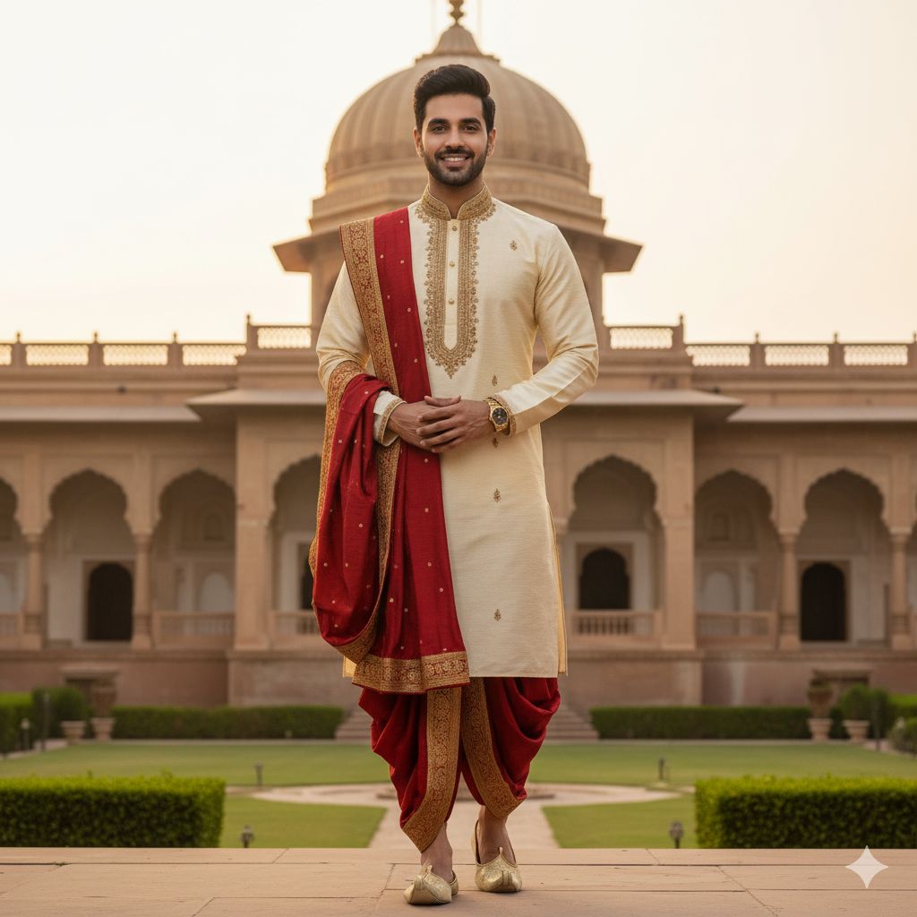 cream-maroon-dhoti-kurta